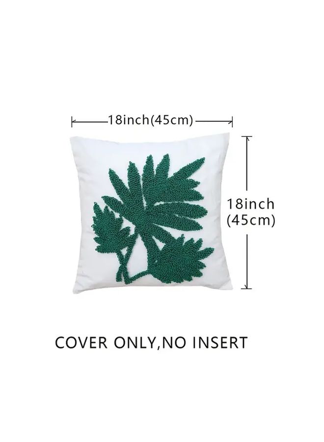 Green Tropical Leaf Throw Pillow Cover 18x18 Inch Zipper Closure Sofa Couch Bedroom Decor - Image 3