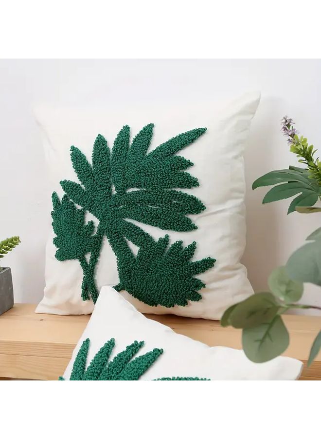 Green Tropical Leaf Throw Pillow Cover 18x18 Inch Zipper Closure Sofa Couch Bedroom Decor - Image 4