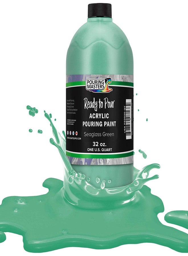 POURING MASTERS Seaglass Green Acrylic Ready to Pour Pouring Paint - Premium 32-Ounce Pre-Mixed Water-Based - for Canvas, Wood, Paper, Crafts, Tile, Rocks and More - Image 1