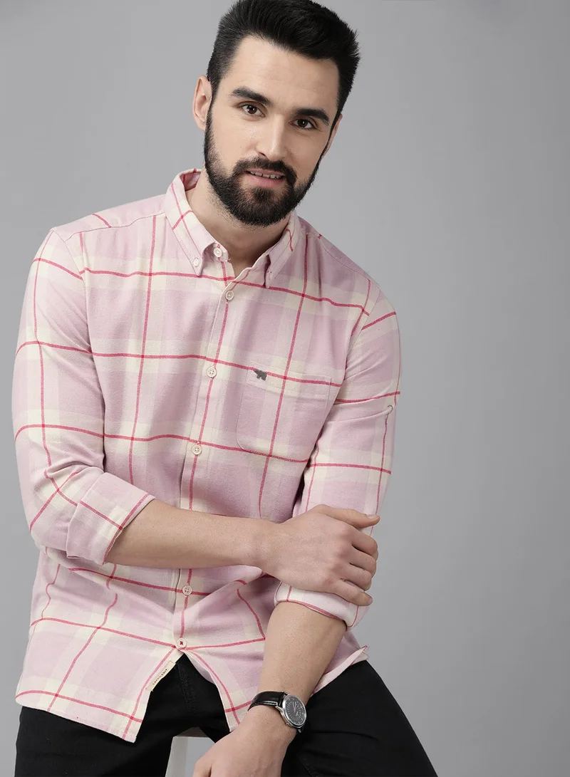THE BEAR HOUSE Men's Cotton Shirt | Casual & Formal Long Sleeve Slim Fit | Classic Button-Down, Office & Everyday Wear, Comfortable & Breathable Fabric