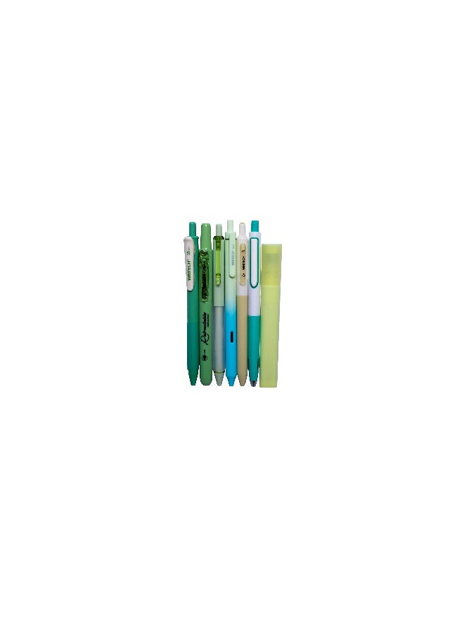Writech Green pen set 7 pcs