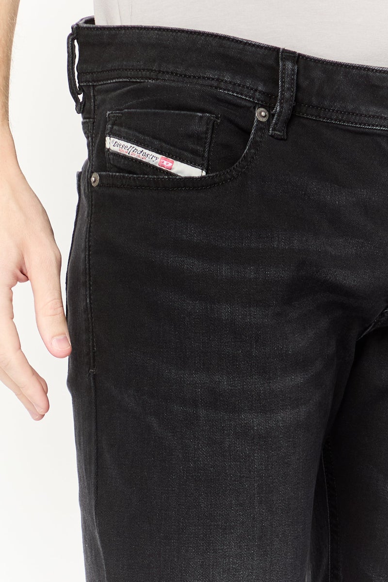 DIESEL Men Skinny Fit Washed Stretchable Jeans, Black  - Image 3