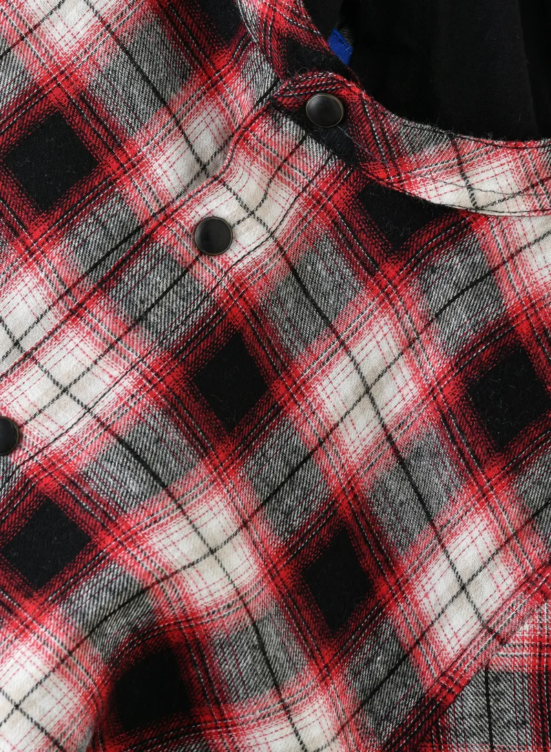 JAM Boys Hooded Red Plaid Flannel Shirt