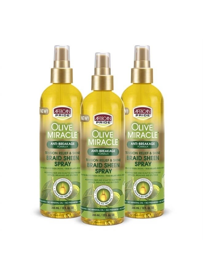 African Pride Olive Miracle Braid Sheen Spray with tea tree oil and olive oi  - Image 1
