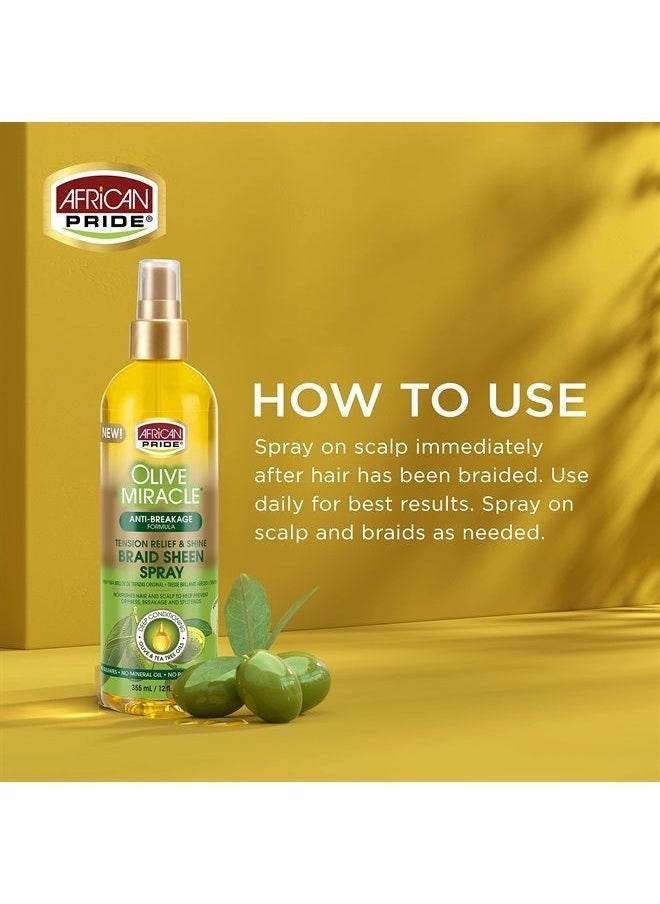 African Pride Olive Miracle Braid Sheen Spray with tea tree oil and olive oi  - Image 2