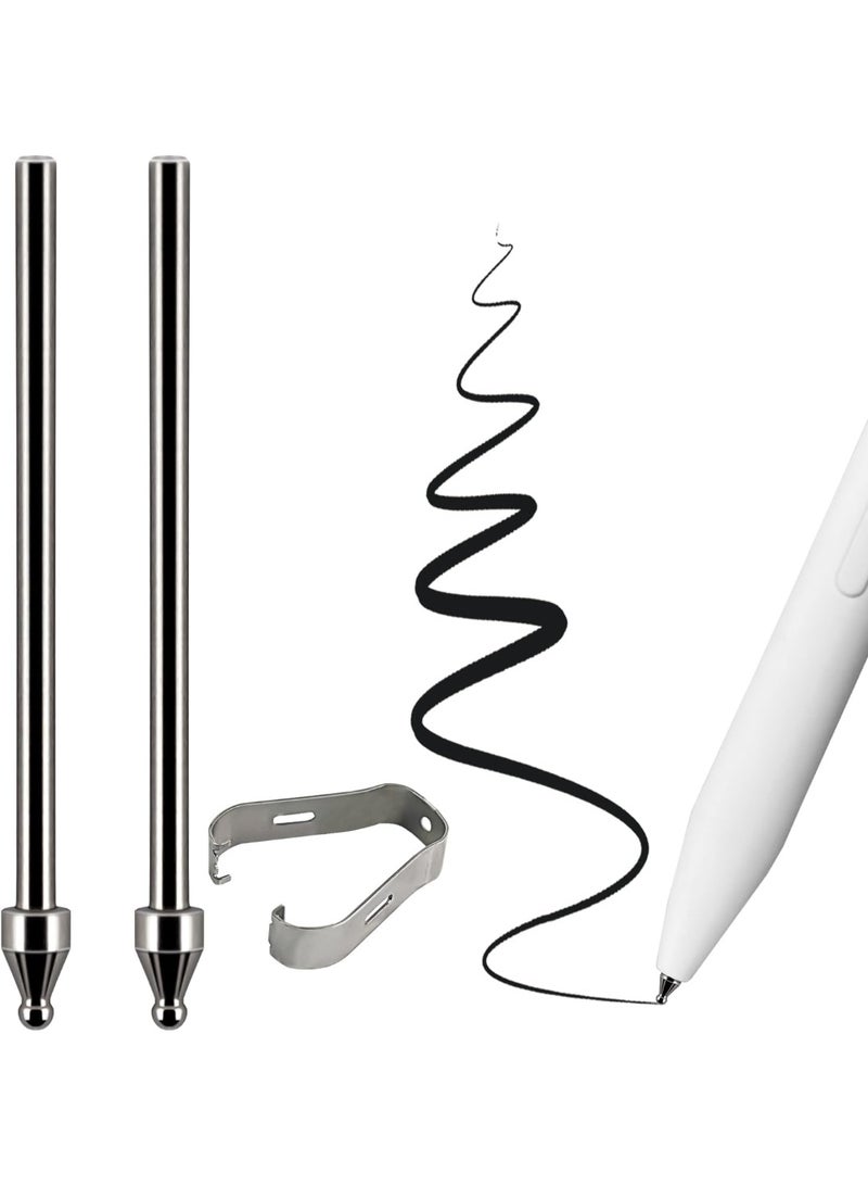 No Worn Out Titanium Alloy Fine Point Replacement Pencil Nibs, Compatible with King Write Samsung Tab S7,S8,S9 Pen Stylus, Accurate Control Pencil Tips fits for King Write EMR Pen (2 Pcs) - Image 1