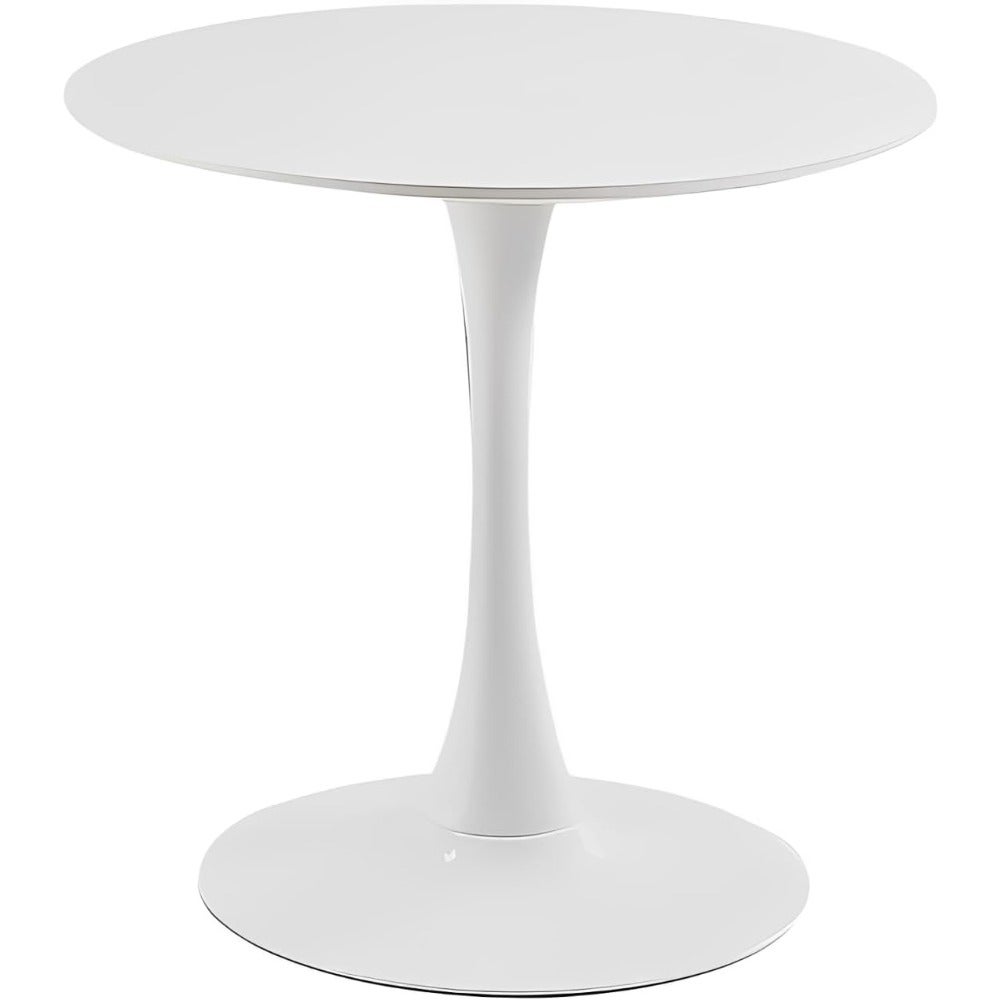 Modern White Tulip Pedestal Table Space-Saving Round Dining Table For Cafes, Kitchens Offices 76 cm Diameter x 75 cm Height MDF Top with Powder-Coated Steel Base Sleek Minimalist Design