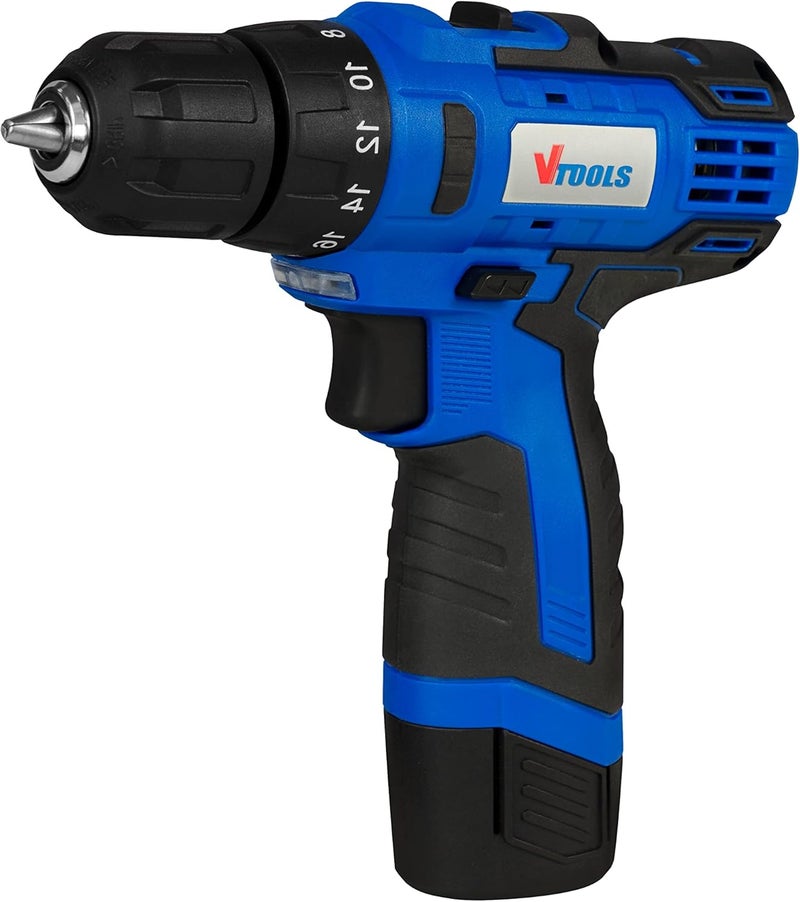 VTOOLS 12V 1.5 Ah Cordless Drill Driver For Drilling And Fastening,Blue,Vt1202 - Image 1