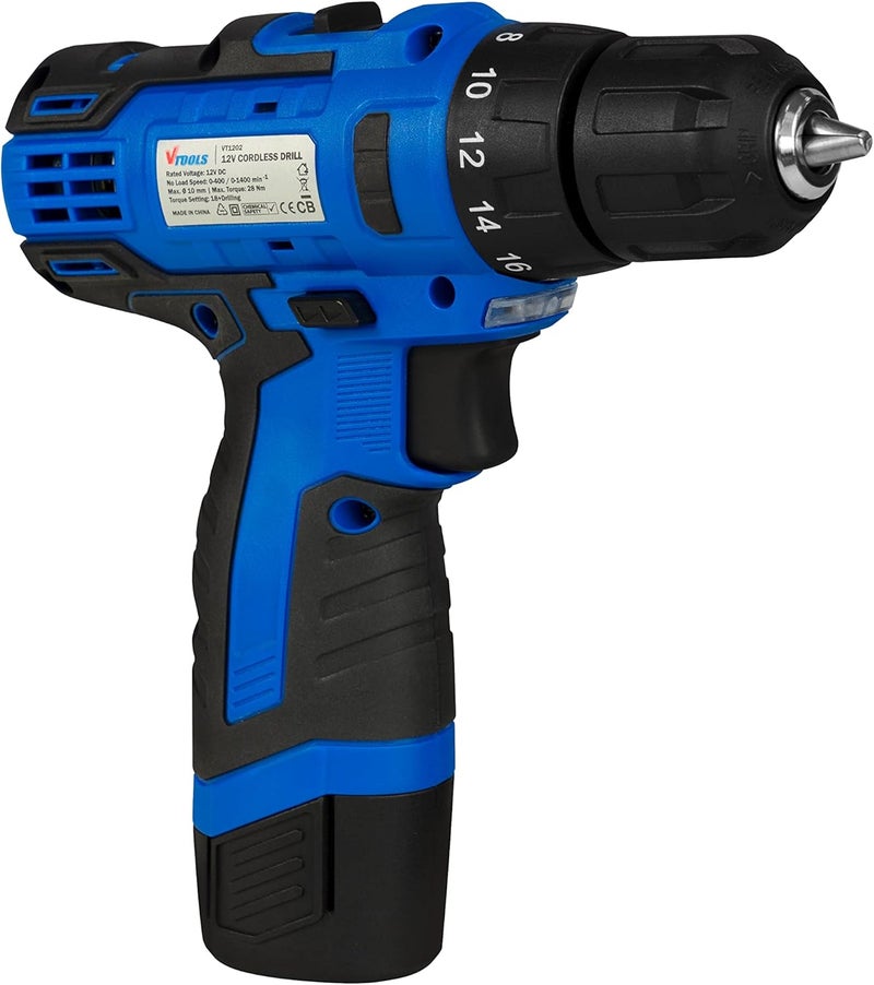 VTOOLS 12V 1.5 Ah Cordless Drill Driver For Drilling And Fastening,Blue,Vt1202 - Image 5