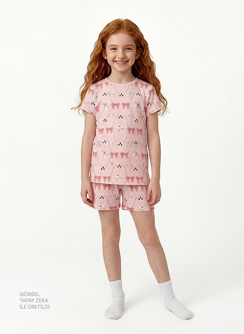 Penti Girls' in the Garden Short Sleeve 2-pack Pajama Set - Mint Green - Image 4