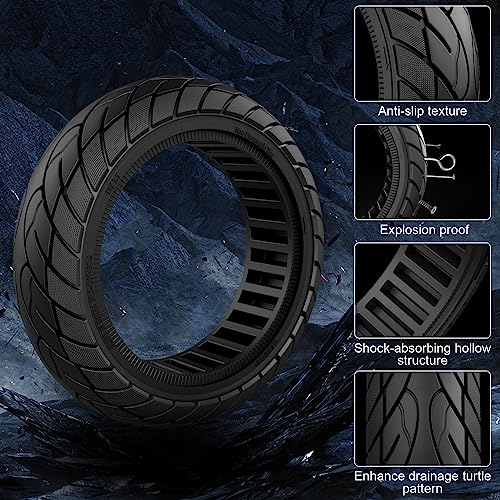 Cooryda 607065 Scooter Tire 10x250 Solid Scooter Tire 10 inch Electric Rubber Tubeless Wheels for Ninebot G30 Max G30D Front or Rear Replacement Tires 2pc Black - Image 3