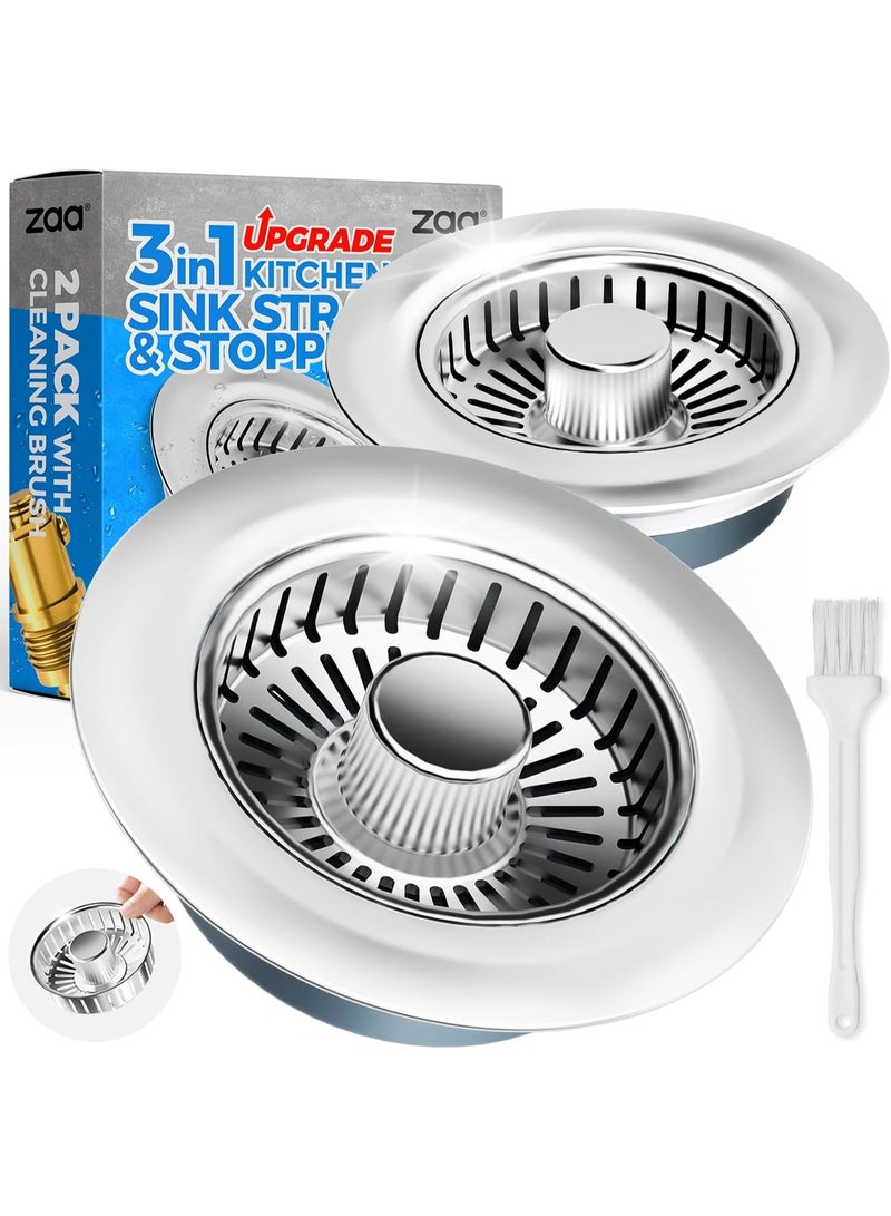 Kitchen Sink Drain Strainer - Kitchen Sink Stopper,Stainless Steel Kitchen Drain Plug & Sink Installation Parts with Anti-Clogging Basket - Image 1