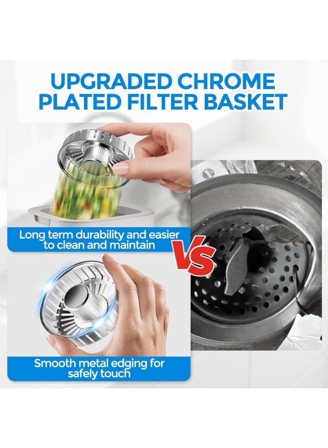 Kitchen Sink Drain Strainer - Kitchen Sink Stopper,Stainless Steel Kitchen Drain Plug & Sink Installation Parts with Anti-Clogging Basket - Image 5