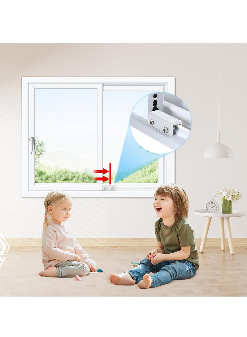 Relex 4 Sets Sliding Window Locks, Security Window Locks with Keys, Adjustable Aluminum Sliding Window Stops, Easy Installation Without Drilling, for Vertical and Horizontal Sliding Windows (Silver) - Image 5