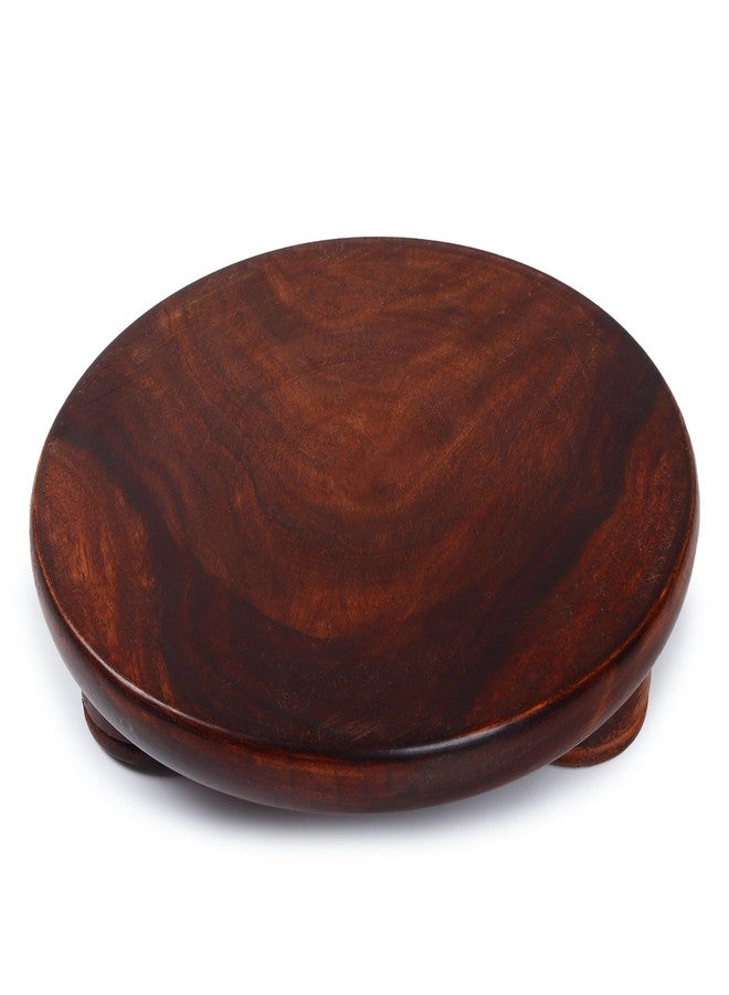 PTR Sheesham Wood Chakla Belan Set Handcrafted from Strong Natural Wood 9 Inch Rolling Board with 12 Inch Rolling Pin for Everyday Kitchen Use Chakla Belan Set (Dark Brown) - Image 2