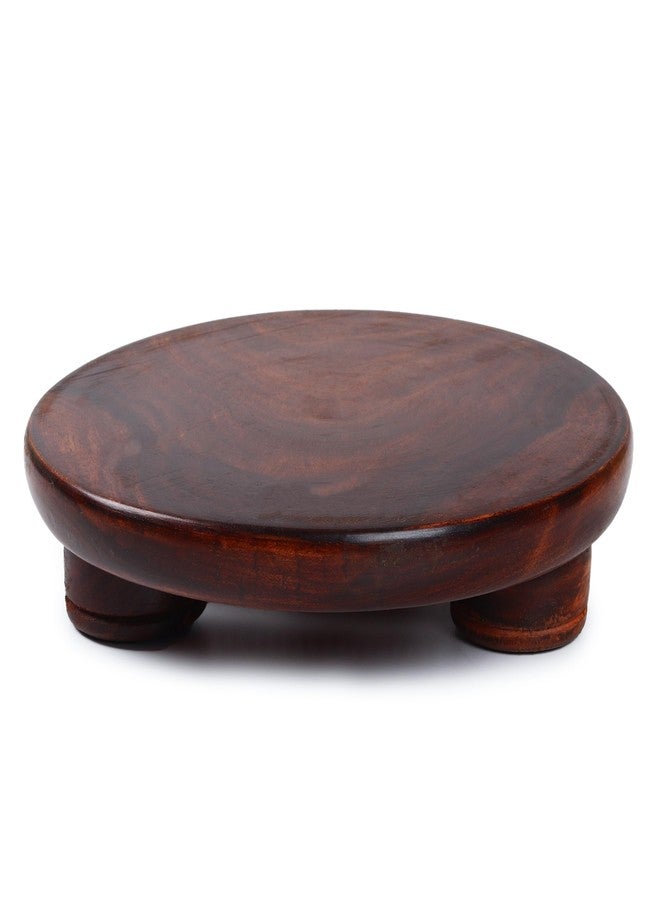 PTR Sheesham Wood Chakla Belan Set Handcrafted from Strong Natural Wood 9 Inch Rolling Board with 12 Inch Rolling Pin for Everyday Kitchen Use Chakla Belan Set (Dark Brown) - Image 3