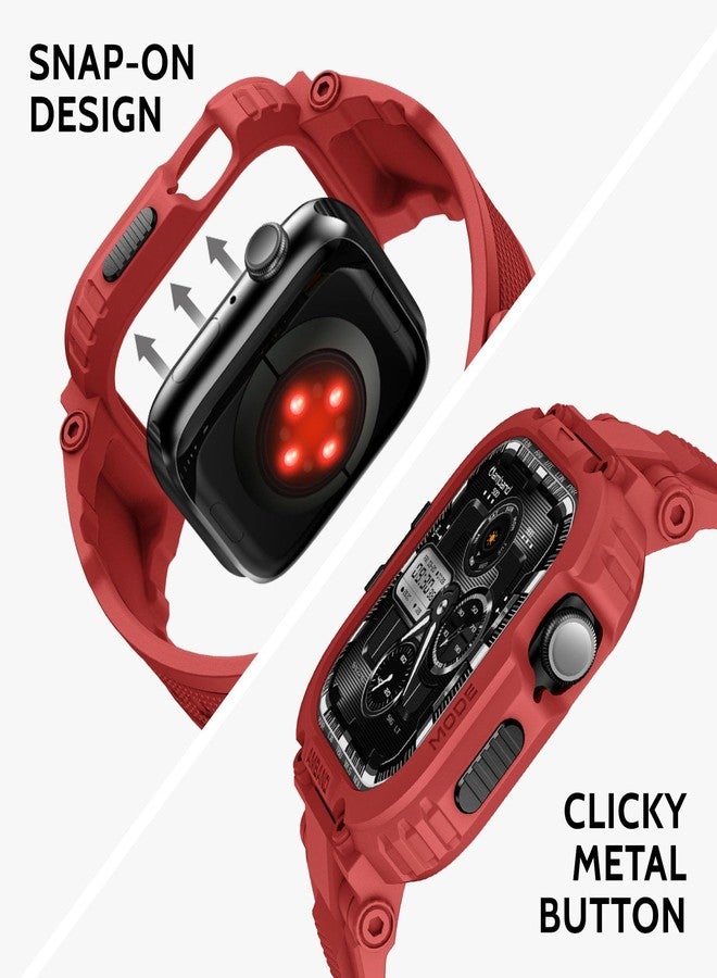 امباند أساور amBand متوافقة مع ساعات Apple Watch 9/8/7/SE (3/2/1)/6/5/4 بمقاس 45 مم/44 مم، غطاء حماية متين من سلسلة M1 Sport لساعات iWatch SE3/SE2/6/SE/5/4/3 بمقاس 44 مم و42 مم - لون أحمر مارسي - Image 5