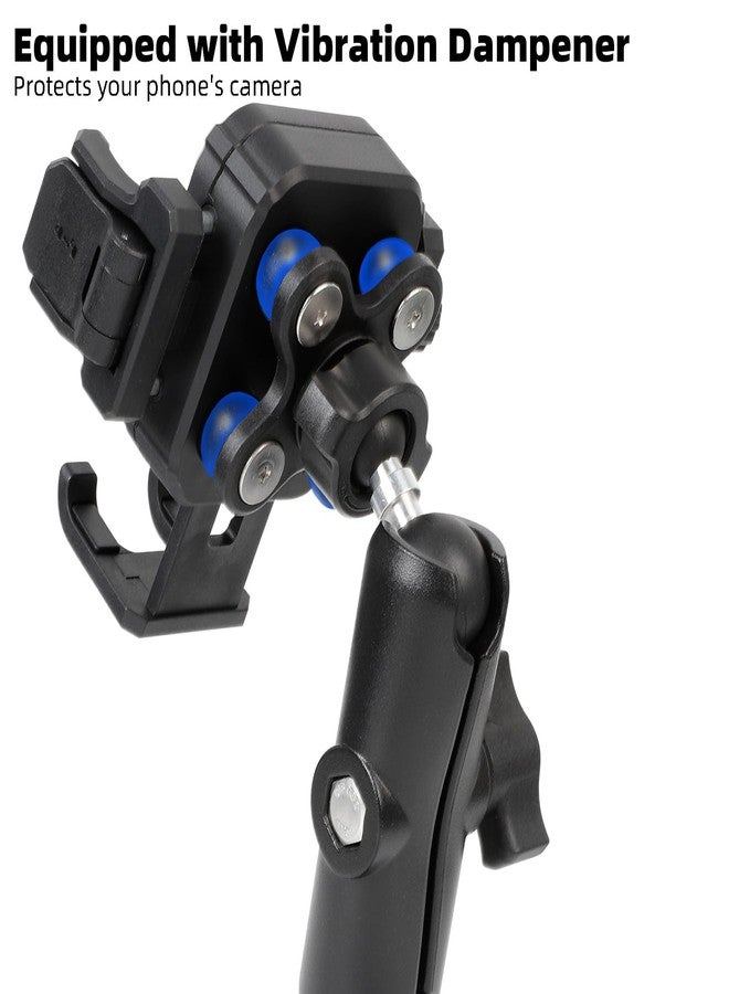 FPN Kayak Phone Holder with Vibration Dampener [Camera Friendly] [1s Lock & Release] [1" Track Ball Base & Aluminum Medium Arm], 360°Adjustable Phone Mount Fits 4.7-7.2" Smartphones - Image 3