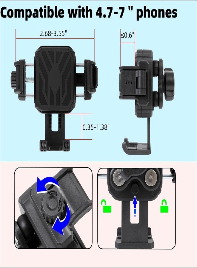 FPN Kayak Phone Holder with Vibration Dampener [Camera Friendly] [1s Lock & Release] [1" Track Ball Base & Aluminum Medium Arm], 360°Adjustable Phone Mount Fits 4.7-7.2" Smartphones - Image 5