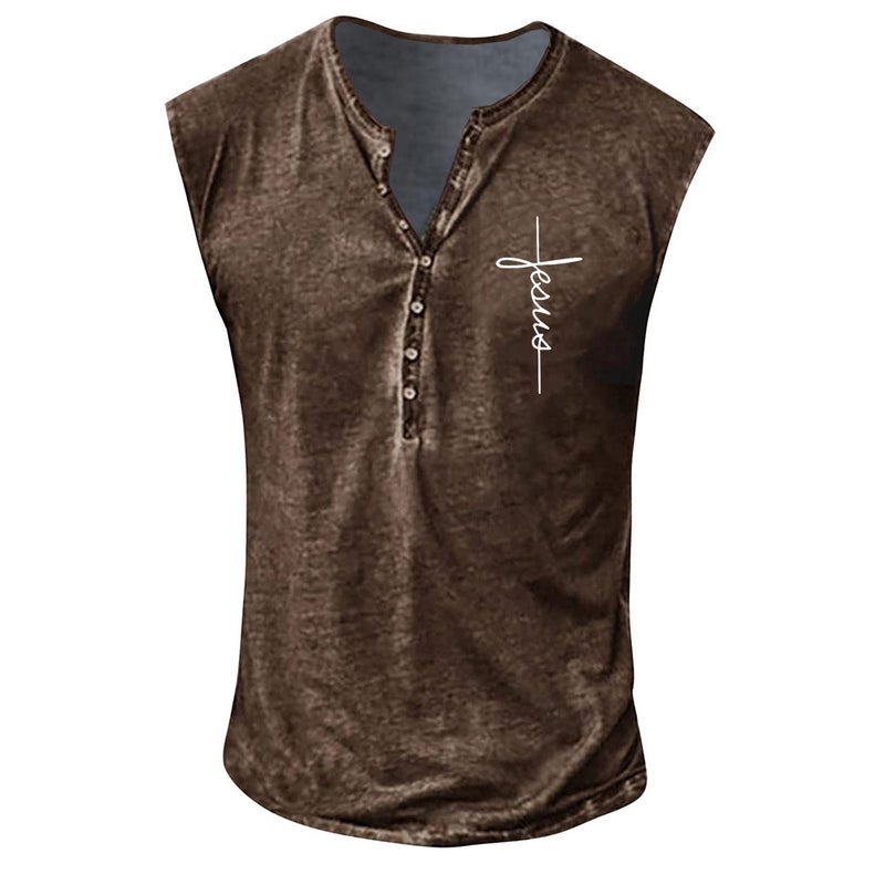 2023 European Size Men'S Popular Digital Printing Casual Vest Plus Size Men'S - Image 5