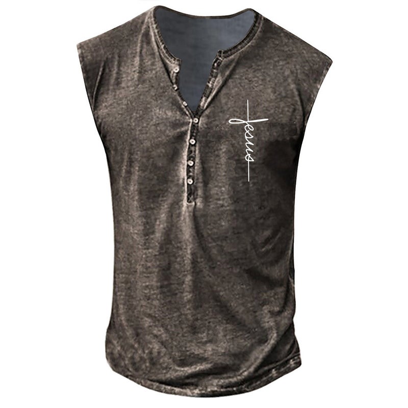 2023 European Size Men'S Popular Digital Printing Casual Vest Plus Size Men'S - Image 1