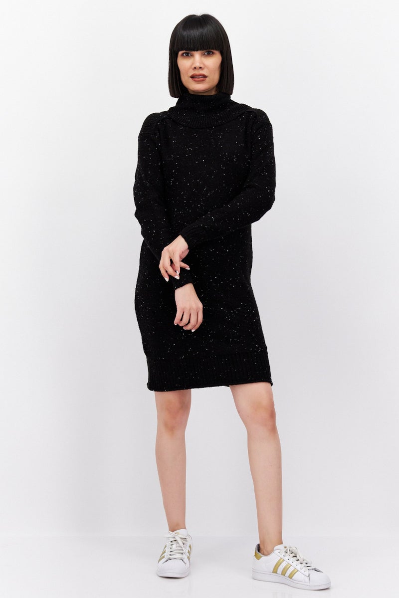 Black Tape Women Knitted Mini Dress, Black - Image 4
