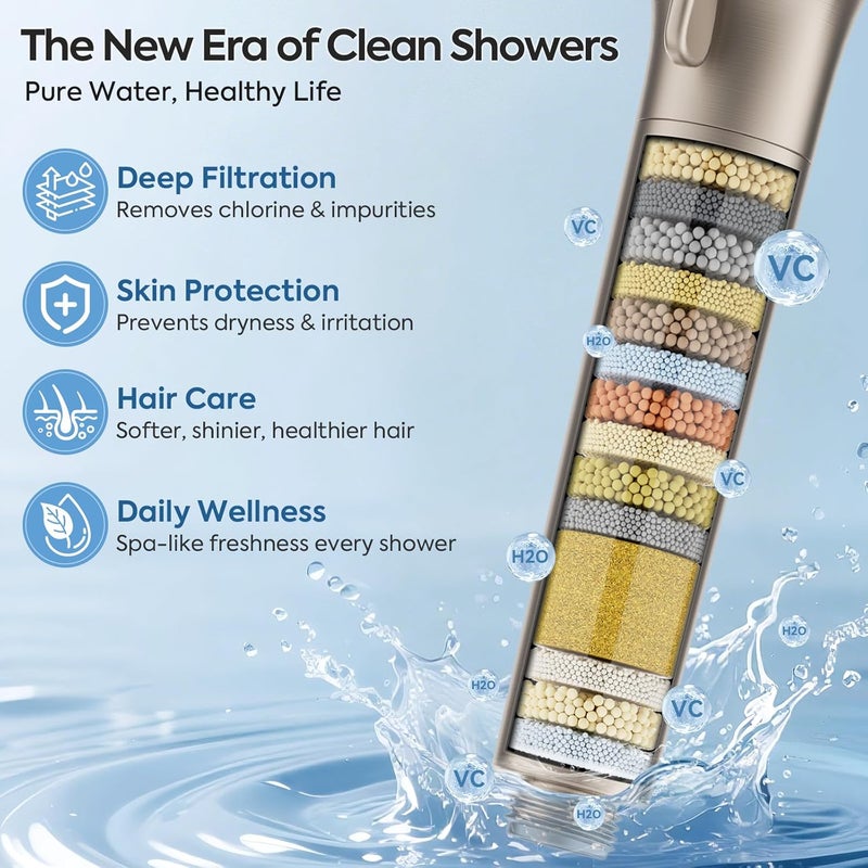 TEVIORA Bathtub Faucet with Filtered Handheld Shower Head, 6 Spray Modes from Rain to Powder, Tub Spout with Diverter,79" Extra Long Hose, High Pressure Bath Tub Faucet with Sprayer Attachment(Brushed Nickel) - Image 3