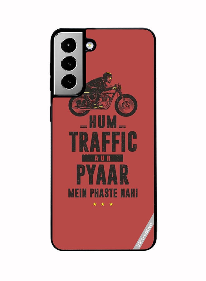 VR CREATIVE Protective Case Cover For Samsung Galaxy S21 FE 5G Traffic Aur Pyaar Design Multicolour - Image 1