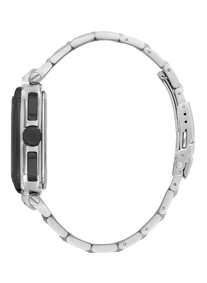 Quantum Men's Multifunction Display Watch With Silver Metal Strap - PWG1092.380