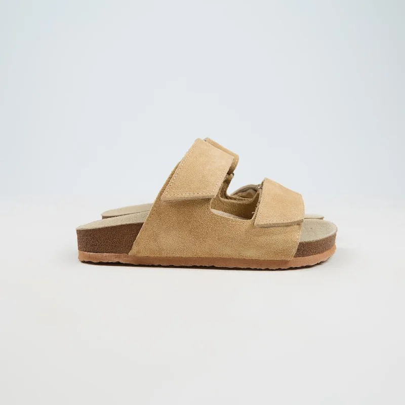 Manijero Manijero Vina Women's Genuine Leather Dark Beige Slippers