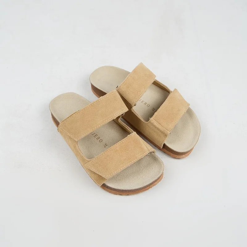 Manijero Manijero Vina Women's Genuine Leather Dark Beige Slippers