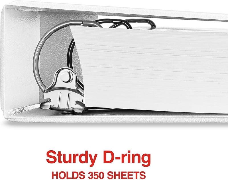 Staples 3-Ring Binder, 1.5 Inch D-Ring Organizer for Home, Office, School, Holds up to 350-Sheets, White - Image 3