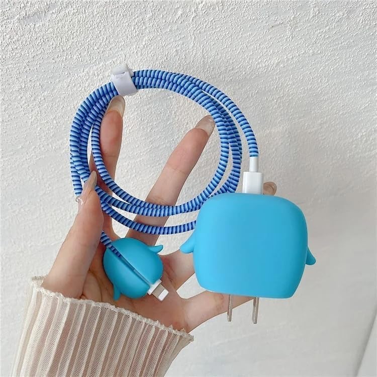 VNJ ACCESSORIES Protective Charger Case for iPhone 18W 20W iPhone 16 15 14 13 12 11 Pro Max Charging Cable Charger Protective Cover Data Cable Protective Sleeve-Blue Penguin - Image 2