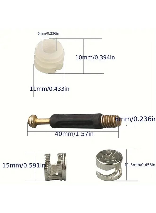 30pcs Eccentric Nut Fasteners 3 In 1 Connector Cam Lock For Cabinet Wardrobe - Image 3
