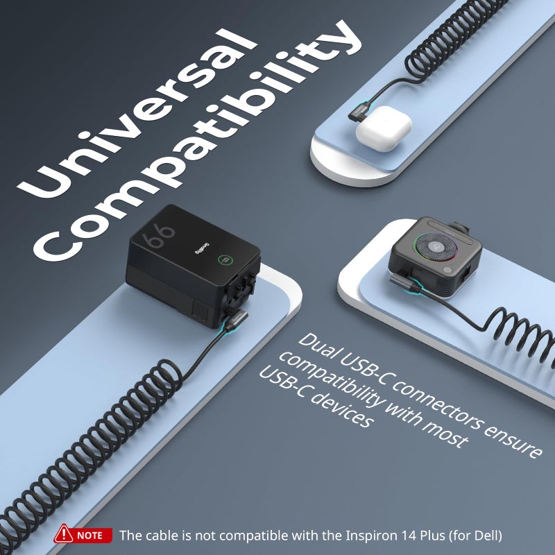 SMALLRIG USB C to USB C Coiled Data Cable (Angled to Angled), 90 Degree Type C Cable 20Gbps High Speed Data Transfer, Support PD 100W Fast Charging, for iPhone, Laptops and Cameras etc. - 4793 - Image 4