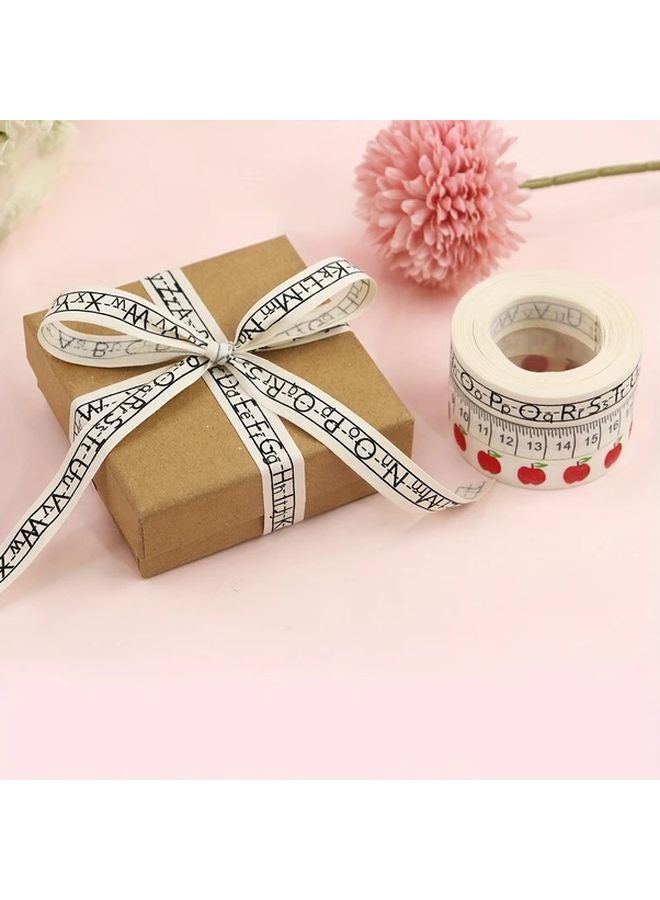 Apple Strawberry Woven Ribbon With Ruler Measurement Scale For DIY Crafts And Gift Wrapping - Image 3
