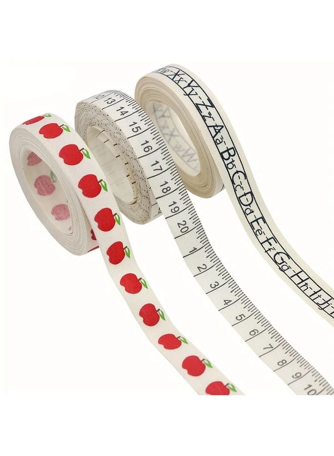 Apple Strawberry Woven Ribbon With Ruler Measurement Scale For DIY Crafts And Gift Wrapping - Image 2
