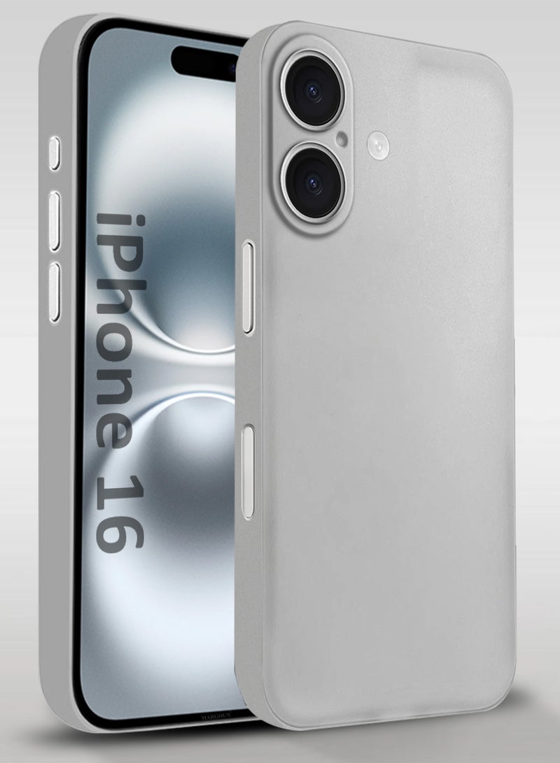 CATANES Thin Case for iPhone 16 , Back Cover Sturdy Durable Ultra-Thin Case Drop Protection Cover Clear - Light Grey - Image 2