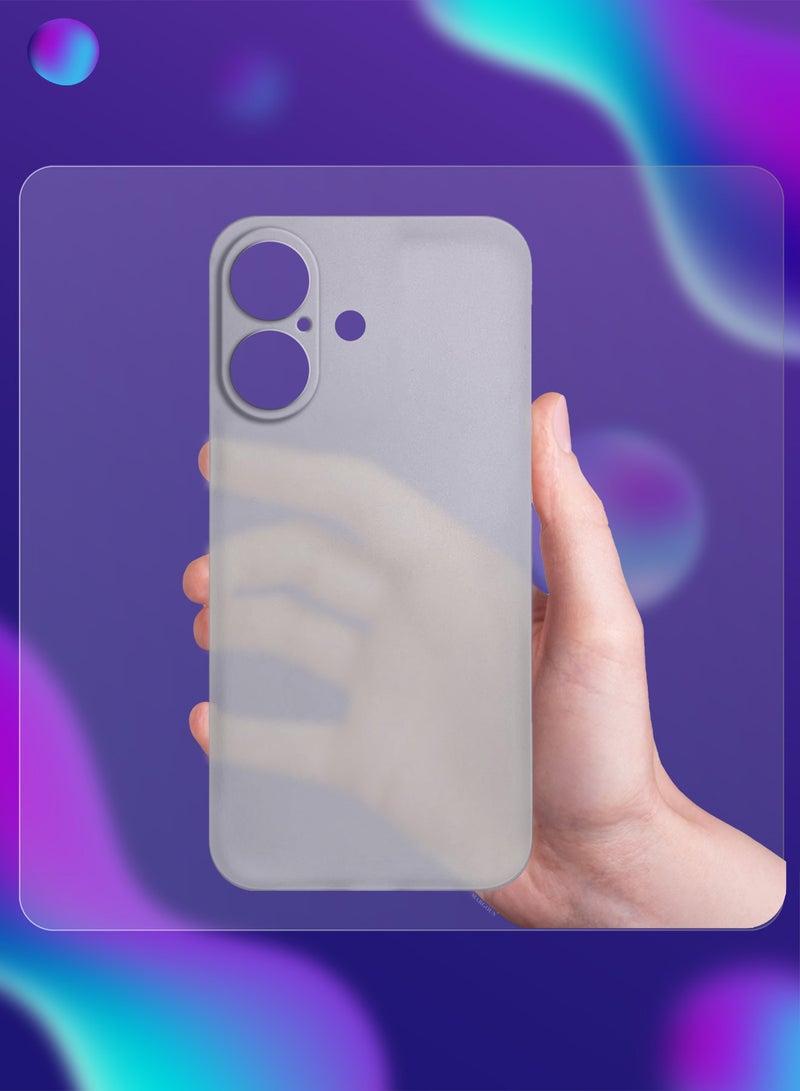 CATANES Thin Case for iPhone 16 , Back Cover Sturdy Durable Ultra-Thin Case Drop Protection Cover Clear - Light Grey - Image 1