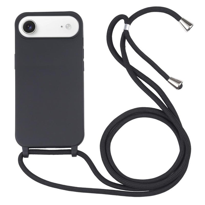 erorex Candy Colors TPU Protective Phone Case with Lanyard For iPhone Air(Black) - Image 1