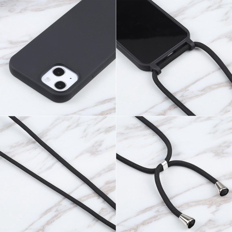 erorex Candy Colors TPU Protective Phone Case with Lanyard For iPhone Air(Black) - Image 5