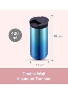 HYDROBREW Double Wall Insulated Tumbler Water Bottle, Blue, 400 ML  - Image 5