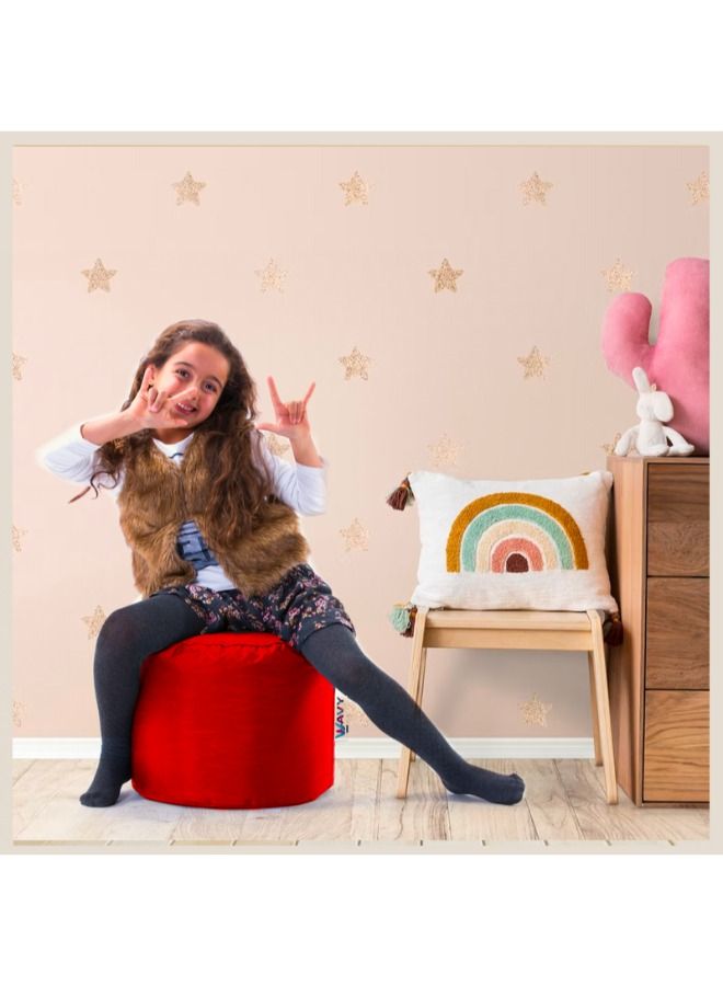WAVY Red Footstool Bean Bag - Waterproof - Image 2