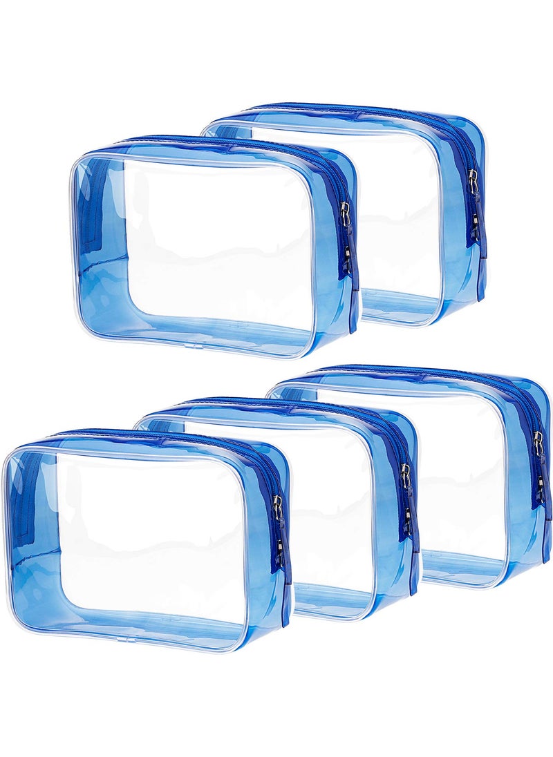 Pangda Pangda 5 Pcs Clear Cosmetic Bags Clear Toiletry Bag Waterproof Makeup Bag PVC Zippered Pouch Travel Organizer Bags for Vacation Bathroom Organizing 