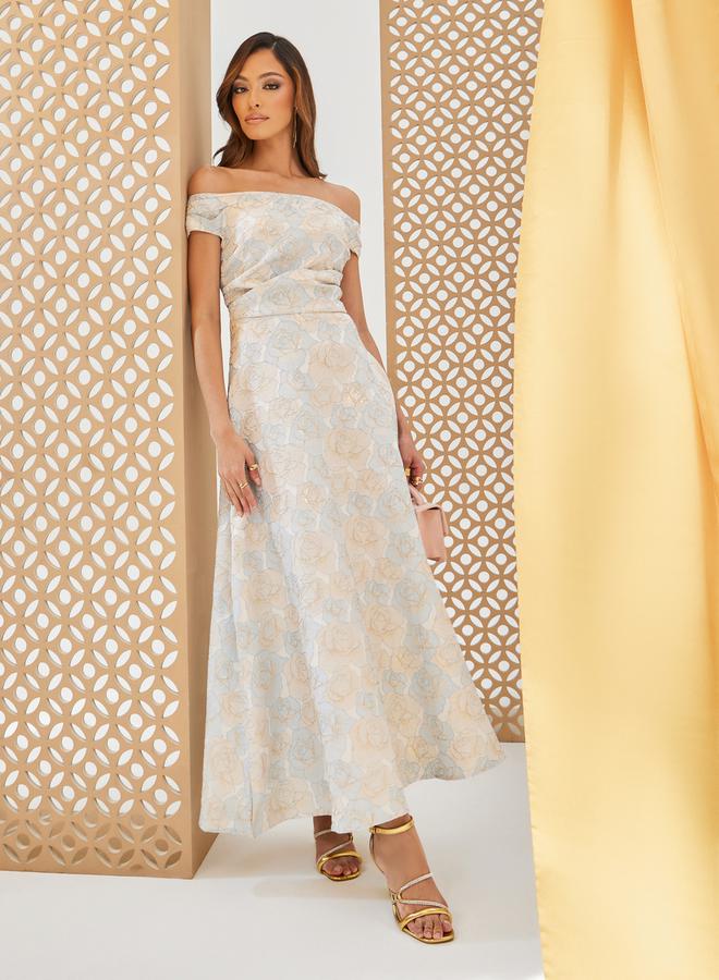 ستايلي فستان زهري مكشوف الكتفين - Image 1