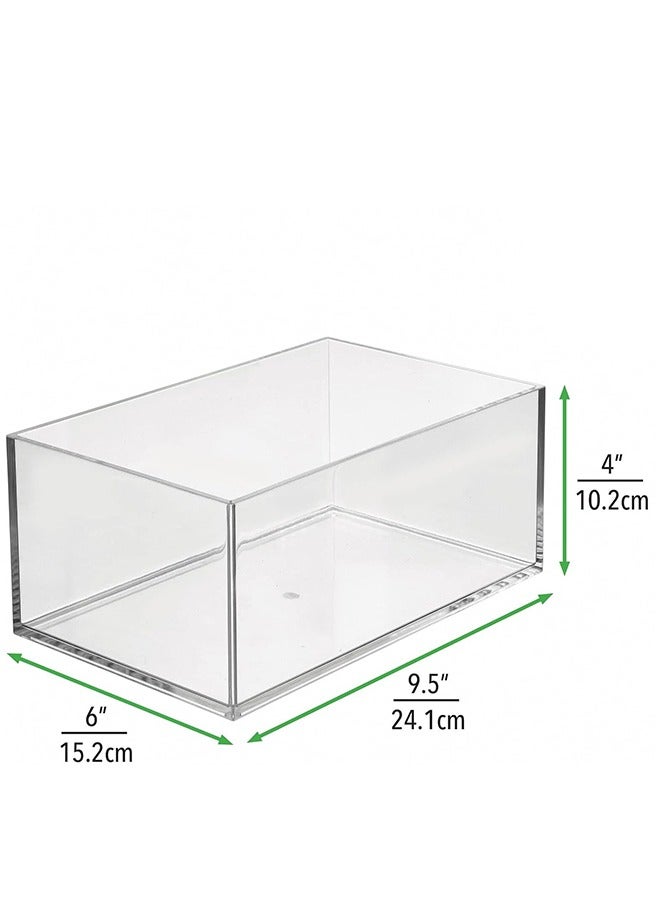 Eworld Set of 3 Clear Stackable Plastic Storage Containers, Perfect for Cabinets, Drawers, Desks, and Workspace Organization, Keep Pens, Pencils, Highlighters, and Notebooks Neatly Sorted.  - Image 2