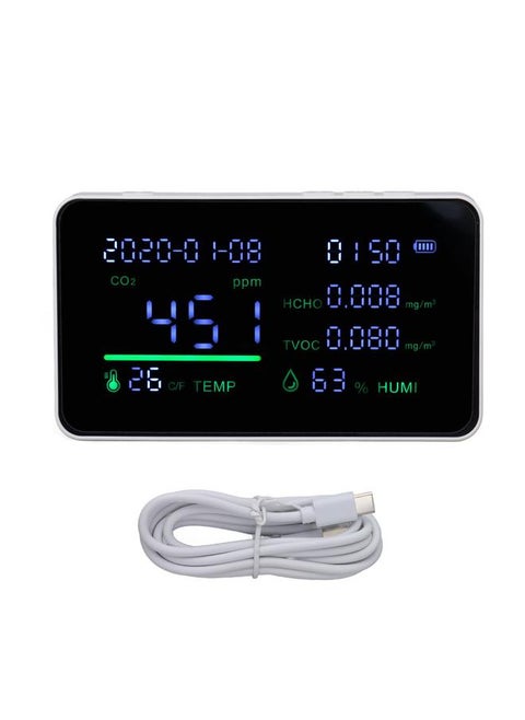 Infrared Carbon Dioxide Detector Semiconductor Sensor CO2 TVOC Temperature Humidity Air Quality Tester Meter