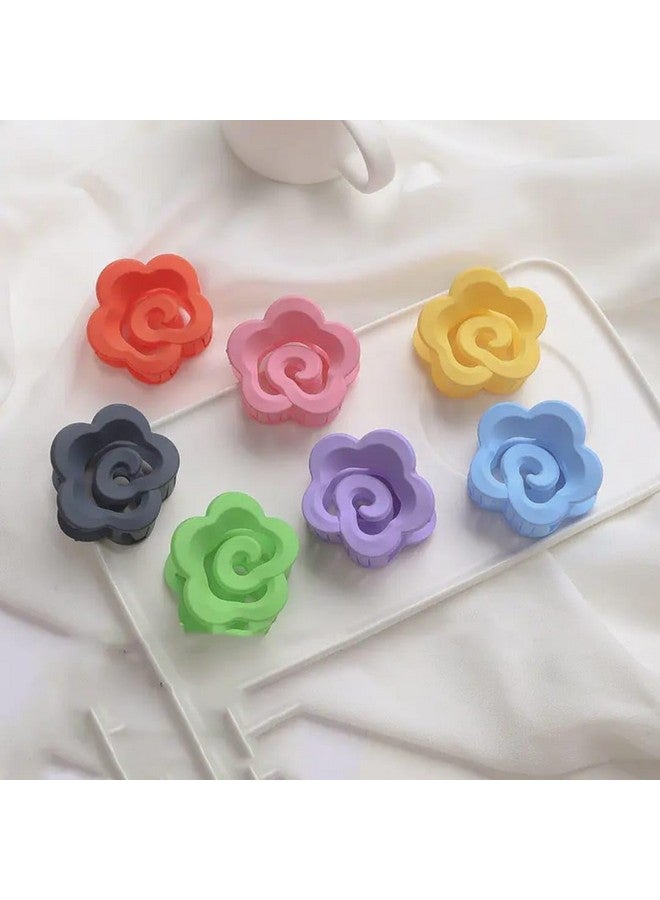 ARYANSH SHOPPE Matte Pastel Colors Hollow Rose Shape Plasstic Hair Accessories Clamp Claw Clips For Women (ROSE SHAPE MATTE CLUTCHER) (PACK OF 3) - Image 5