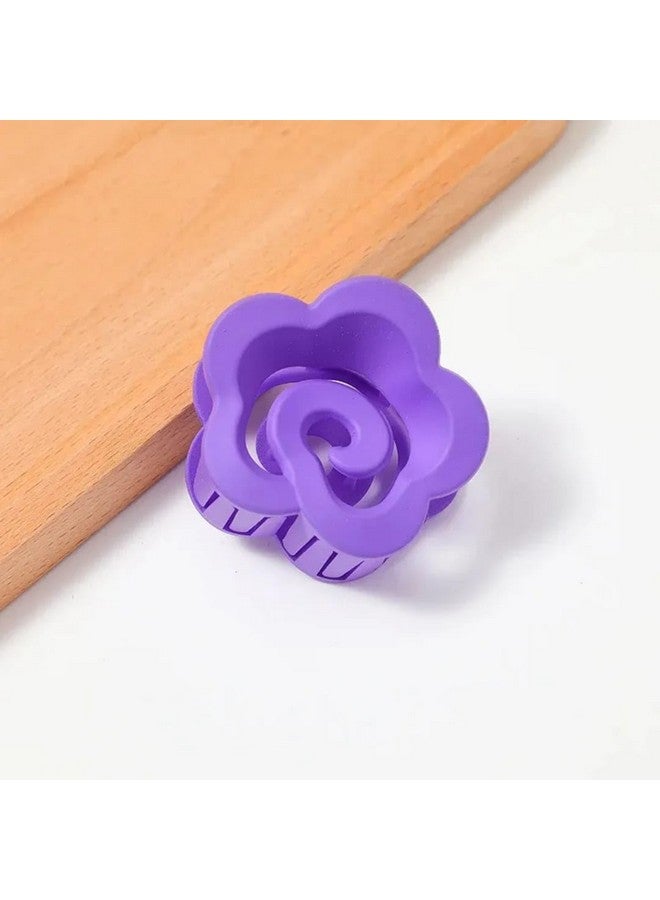 ARYANSH SHOPPE Matte Pastel Colors Hollow Rose Shape Plasstic Hair Accessories Clamp Claw Clips For Women (ROSE SHAPE MATTE CLUTCHER) (PACK OF 3) - Image 3