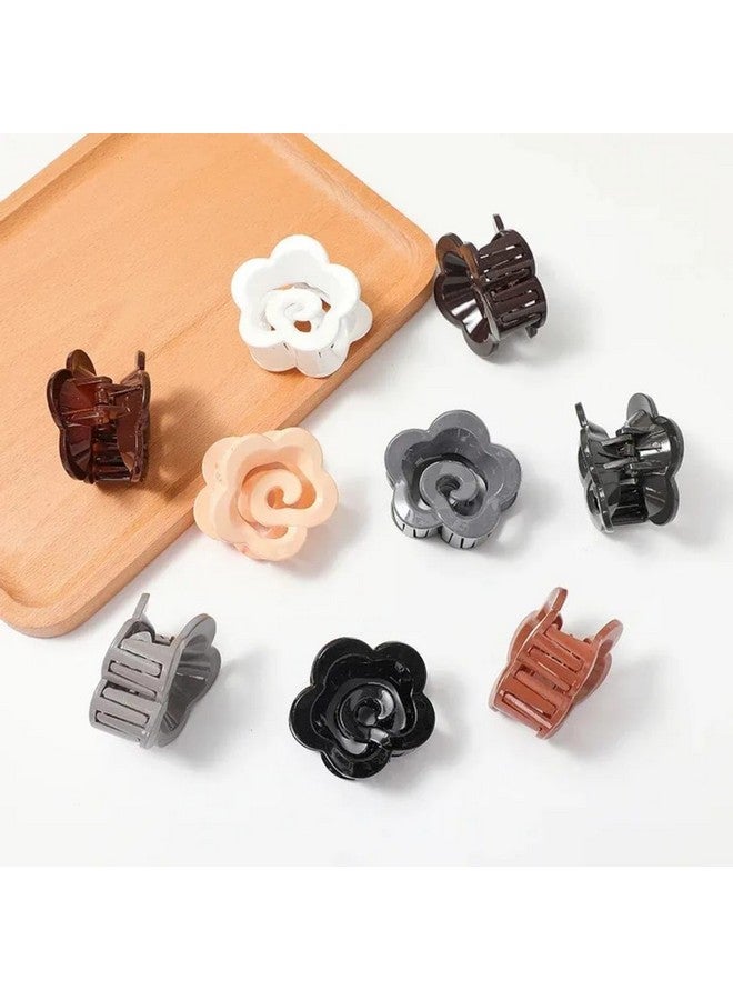 ARYANSH SHOPPE Matte Pastel Colors Hollow Rose Shape Plasstic Hair Accessories Clamp Claw Clips For Women (ROSE SHAPE MATTE CLUTCHER) (PACK OF 3) - Image 4